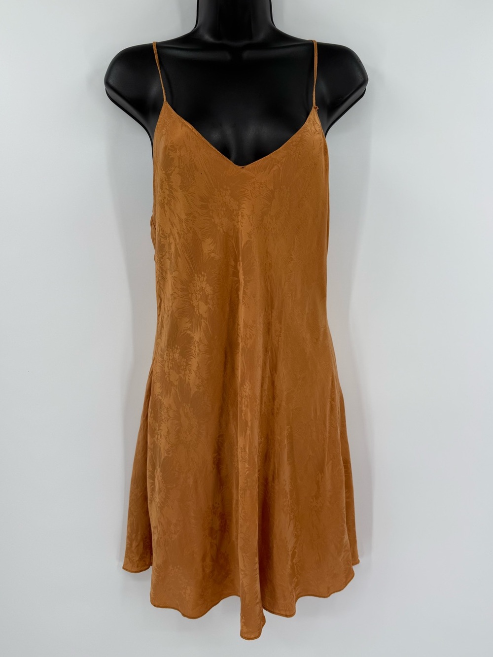 Private Luxuries Vintage Silk Jacquard Slip Dress | Gold | Medium